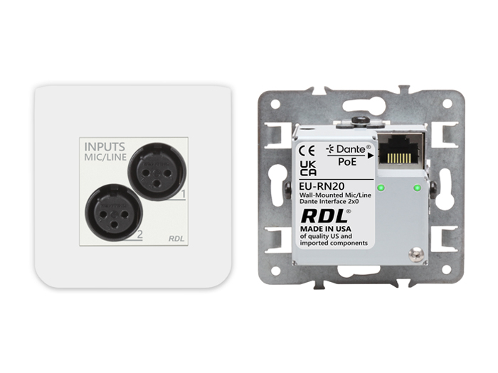 EU-RN20 Wall-Mounted Mic/Line Input Dante Interface 2 x 0