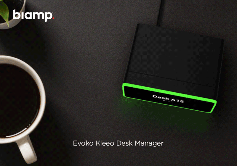 Dispositivo inteligente Evoko Kleeo para la reserva de escritorios en oficinas híbridas